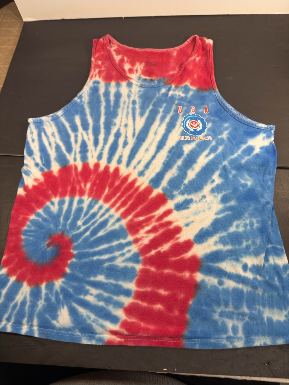 Crown & Ivy Red and White Tie-Dye USA Beer Olympics